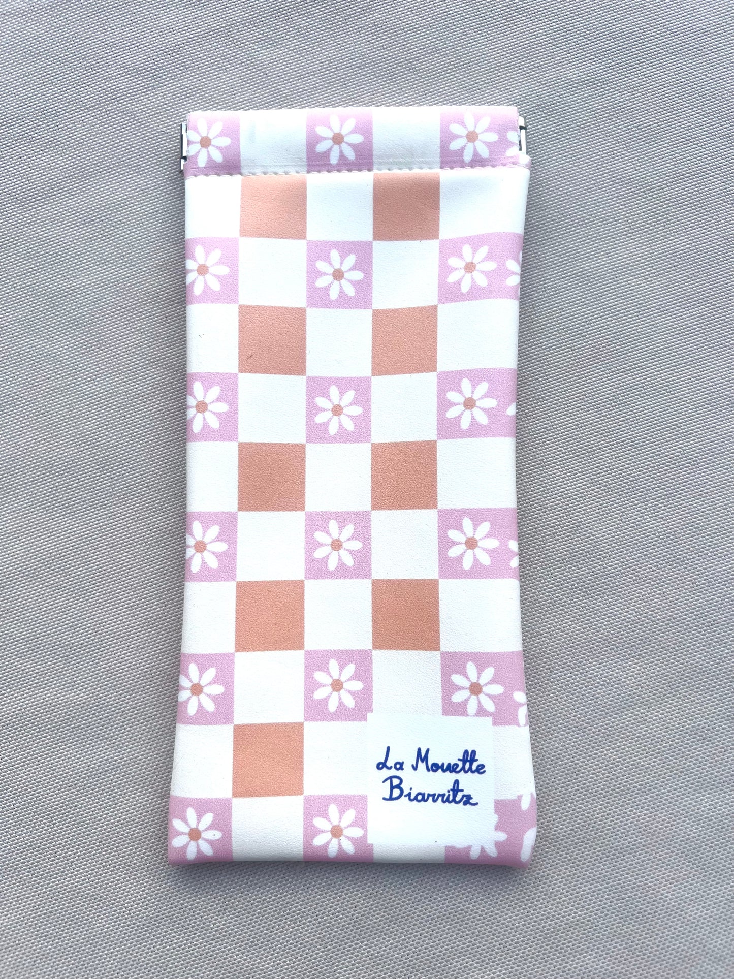 Étui lunettes fleuri vichy